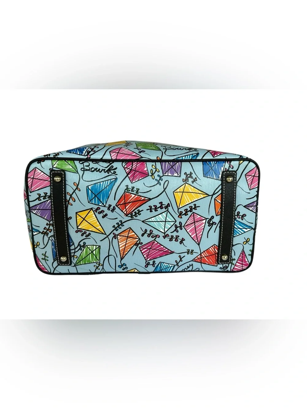 Dooney & Bourke Sky Blue Italian Coated Cotton Kite Print Tote Bag. K9002230